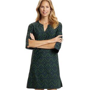 Jude Connally Megan Dress Garden Lattice Navy/Loden, Women's Size M